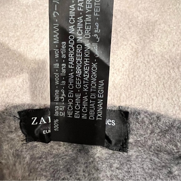 Zara wool beret hat grey 100% wool - Picture 4 of 4